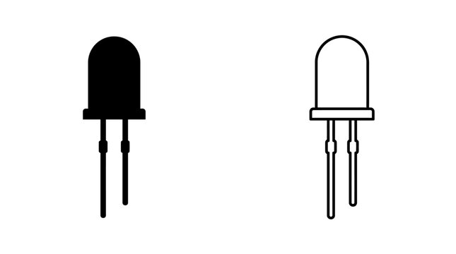 Light emitting diode silhouettes on a white background