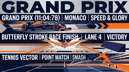 Obraz premium Diverse Sporting Victories Represented Through Dynamic Graphic Design