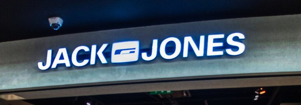 a sign on store of jack jones fashion