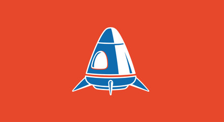 Space rocket landing module or lunar capsule icon. © Hui