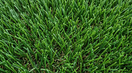 Fototapeta premium Grass blades form a lush carpet of vibrant green texture in this close-up shot.
