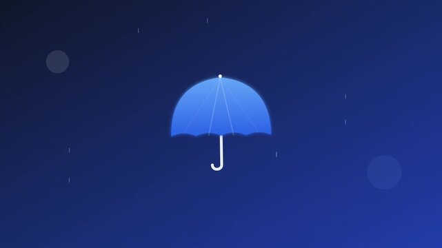 protection safety umbrella icon vibrant motion animation