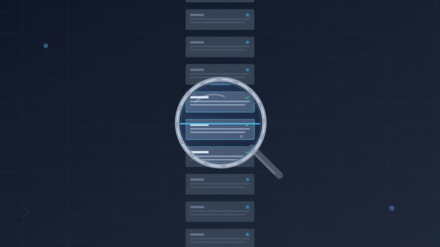 magnifying glass audit compliance motion concept