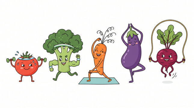 funny cartoon vegetables