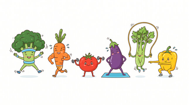 funny cartoon vegetables
