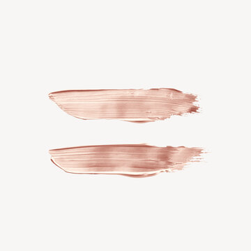 Equal to sign in rose gold shimmer brush stroke illustration