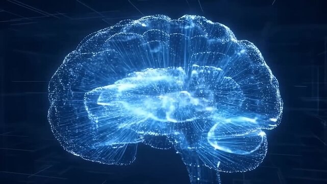 Futuristic Artificial Intelligence Digital Brain Connection Backdrop
