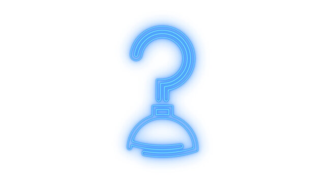 Colorful neon pirate hook icon representing captain hand accessory or prosthetic element for maritime corsair illustration isolated on transparent background