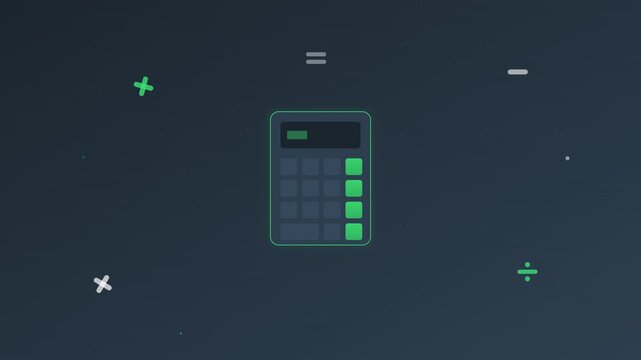 mathematical calculation calculator finance logic motion graphic
