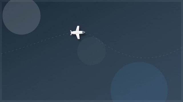 matte finish modern airplane flight path animation