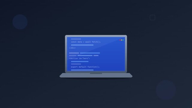 remote work laptop computer animation modern vector