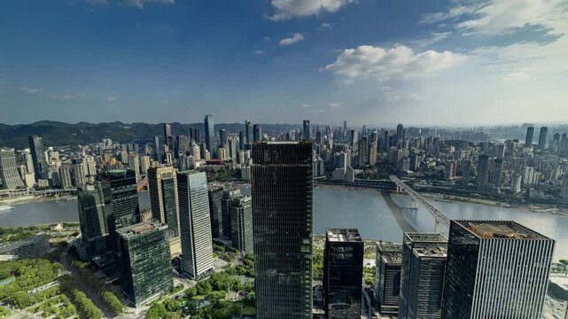 Chongqing cyberpunk city skyline