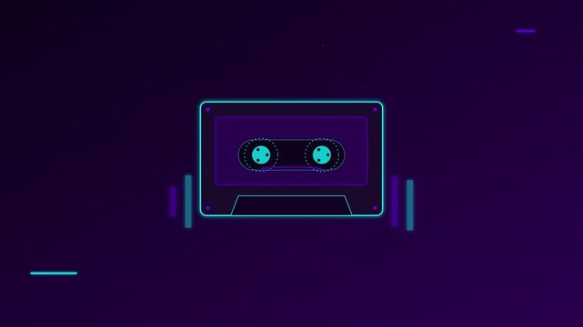 retro cassette tape music audio abstract vector motion design