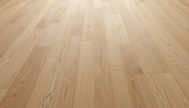 Hardwood flooring with light natural tones extends into the distance to provide a clean and modern foundation for architectural photography.