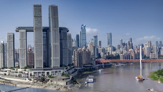 Chongqing cyberpunk city skyline