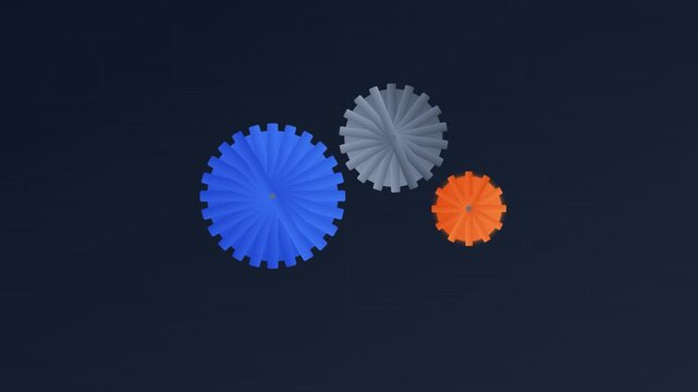 Minimal Geometric Clockwork Gear Animation Design Concept