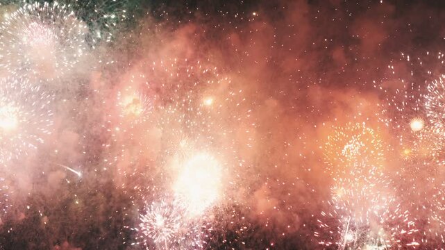 Colorful night sky fireworks display for festive, Wonderful Fireworks illumination at Night Sky. Festival and Celebration Concept.