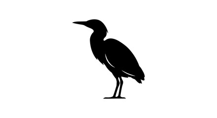 Obraz premium Heron Silhouette Against White Background Minimalist Bird Shape