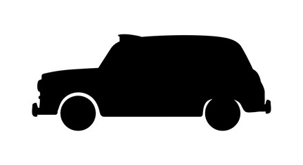 Vintage station wagon silhouette against a white background © adobeamena