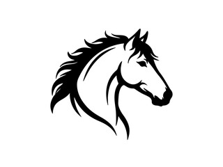 Fototapeta premium horse silhouette isolated on white