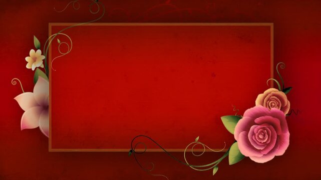 red roses and a frame
frame with roses