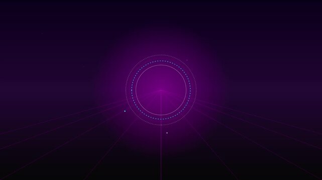 retro futuristic synthwave circular sound wave design style