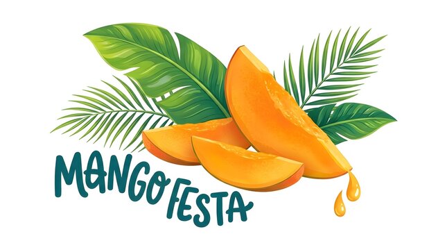 Celebrate National Mango Day with this vibrant illustration featuring a joyful, cute mango character and festive lettering for July 22nd