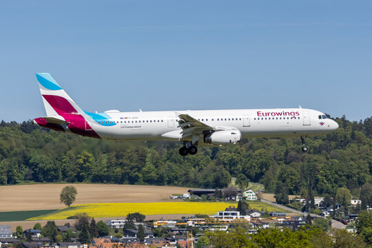 Eurowings Airbus A321 airplane at Zurich airport in Switzerland