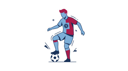 Fototapeta premium Modern professional soccer player illustration for sports marketing logo design on a clean white background