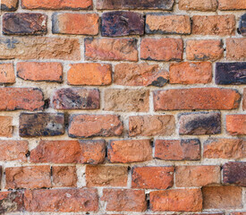 Fototapeta premium Red Brick Wall Texture Close Up