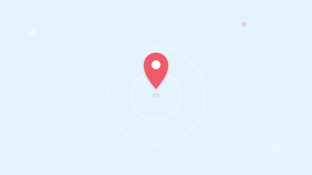 Minimalist Location Pin Global Navigation Map Marker Animation