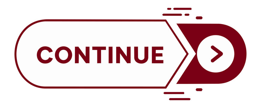 Continue Button Banner with Next Arrow, Modern Call To Action UI Element, Navigation Typography Label, Web App Interface Vector, Transparent Background