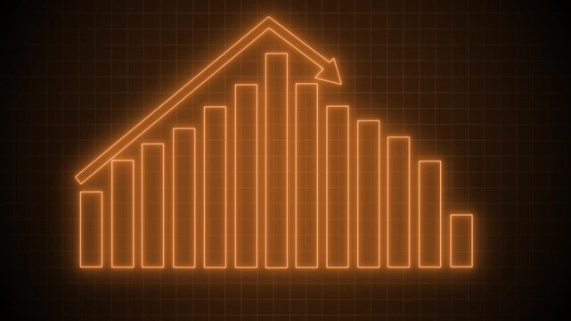 Neon Modern Infographic Growth Animation with Increasing Business Metrics