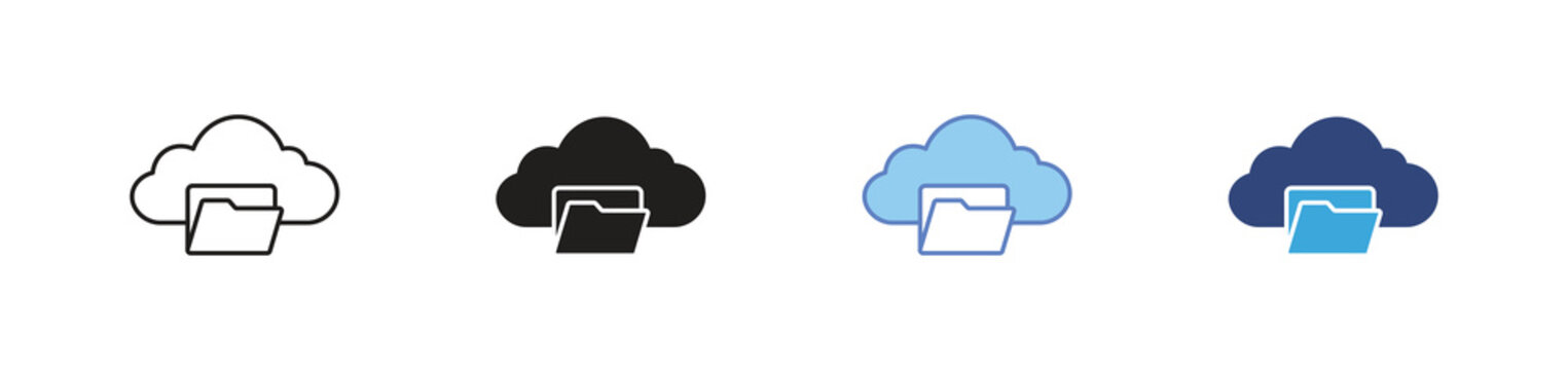 Cloud Storage Folder Icon, File Backup Symbol, Cloud File Management, Data Storage Vector Icon
