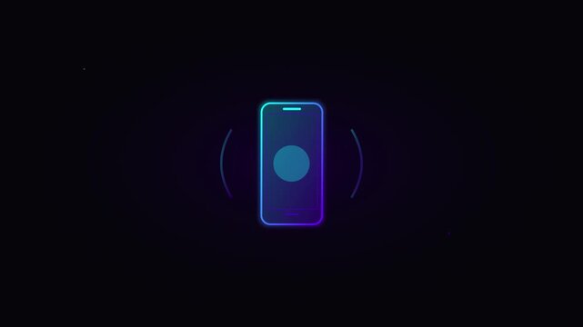 ringing mobile phone call icon vector animation black