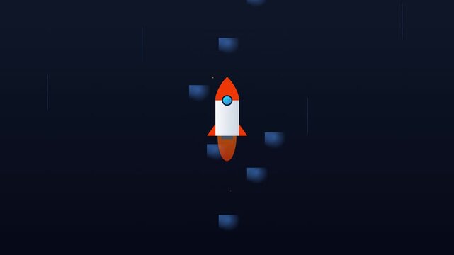 rocket launch thrust cloud speed progress motion