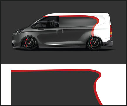 Modern Van Wrap Design with Abstract Elements