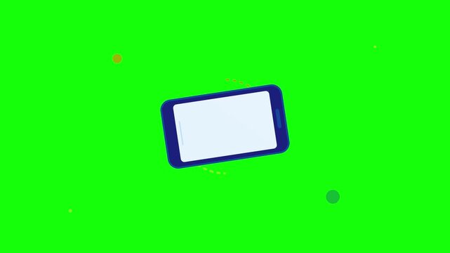 rotate your phone flat vector animation green screen