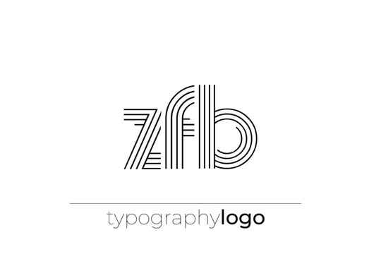 ZFB modern geometric typography logo