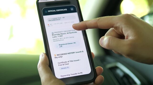 User reviewing a Clean Title certificate with a full release of mortgage. The document confirms the property is free and clear. Ideal for real estate due diligence, legal confirmation, and property