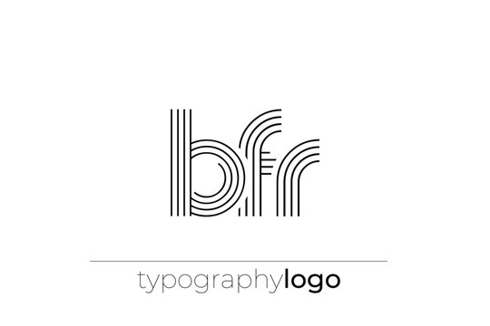 BFR modern geometric typography logo