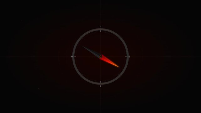 rotating navigation compass direction map icon black background