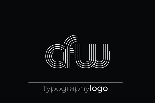 CFW modern geometric typography logo