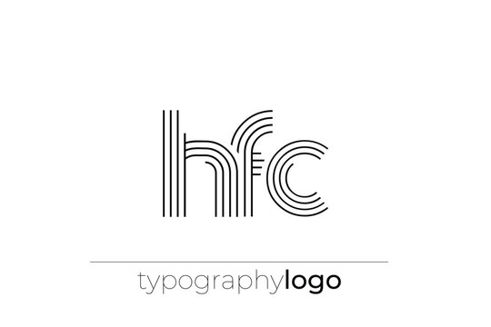 HFC modern geometric typography logo