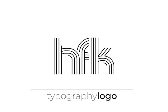 HFK modern geometric typography logo