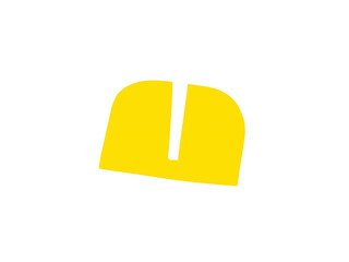 Simple yellow letter u shape icon for graphic design projects isolated on transparent background © Ahasan