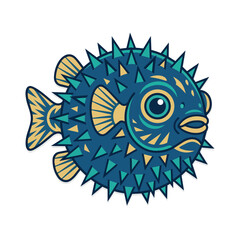 Minimalist Vector Illustration of a Puffer Fish © NextGen11