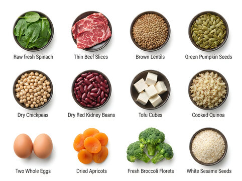 Top view assortment of raw healthy ingredients in small bowls with ingredients nutrition vegetables selection assortment lifestyle vegetarian superfood