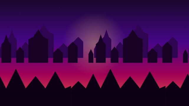 Minimal Temple Skyline Durga Puja Motion Graphic Design