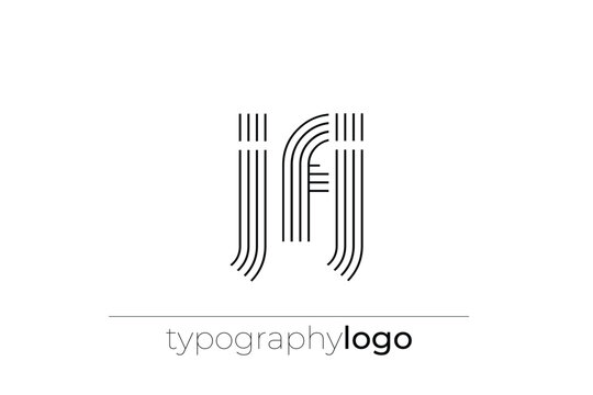 JFJ modern geometric typography logo